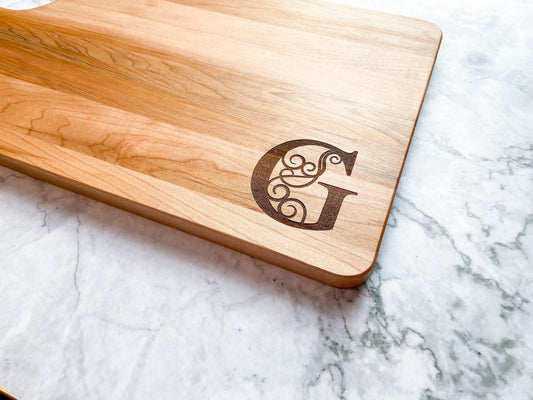 Maple Handled Cutting Board with Engraving