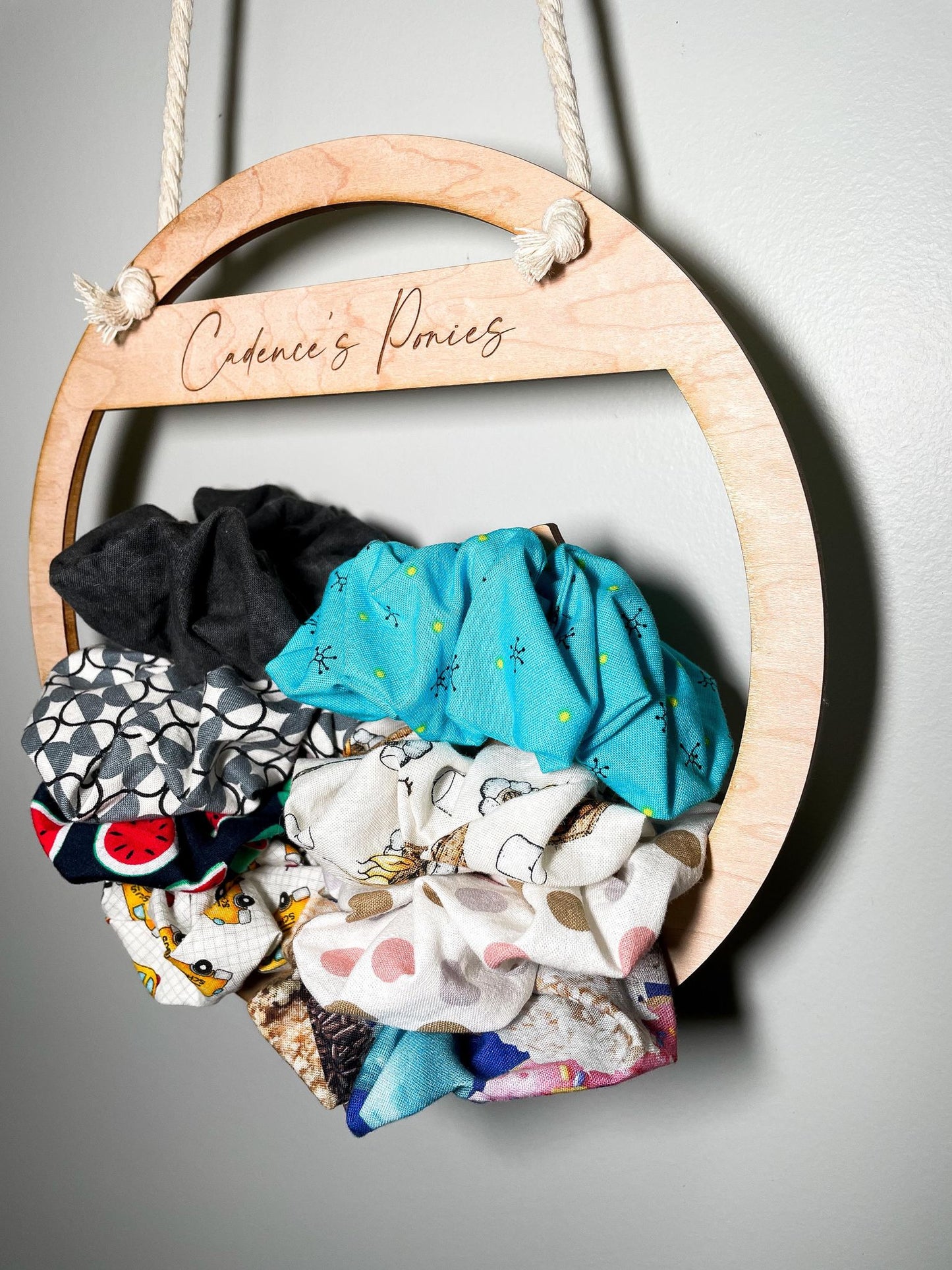 Personalized Horseshoe Scrunchie Holder