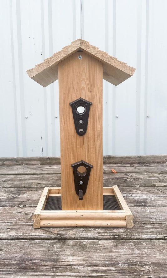 Tall Cedar Bird Feeder