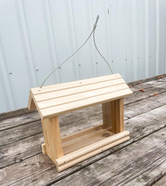 Wide Cedar Bird Feeder